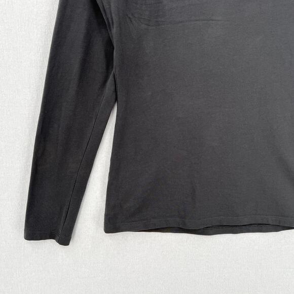 THEORY Slim Turtleneck Top Womens Medium Charcoal Gray Pima Cotton Knit Jersey - Picture 10 of 16